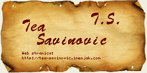 Tea Savinović vizit kartica
